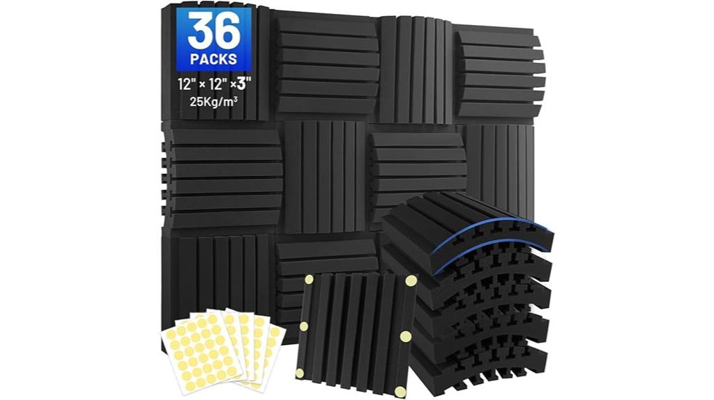 36 pack acoustic foam panels