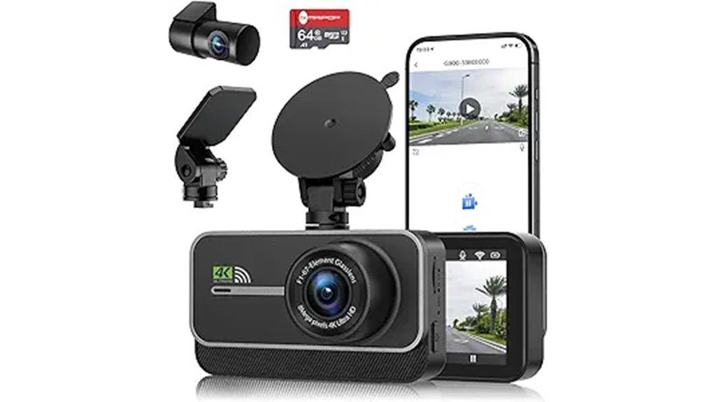 4k 1080p dual dash cam