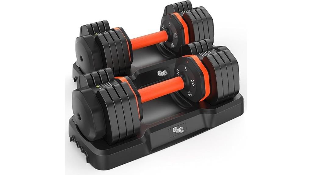 adjustable 25 55 pound dumbbells