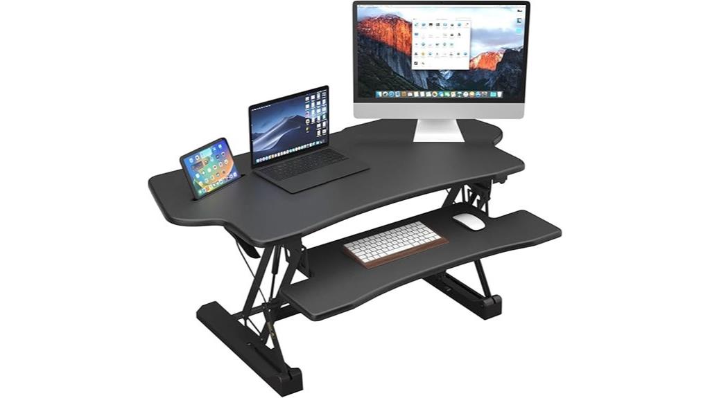 adjustable black desk converter