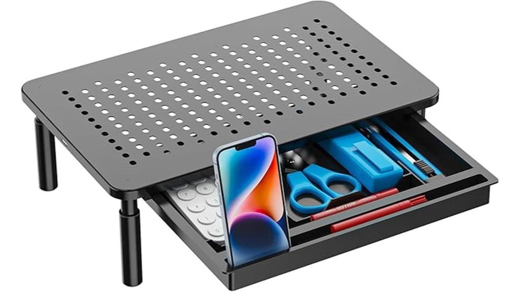 adjustable storage monitor stand