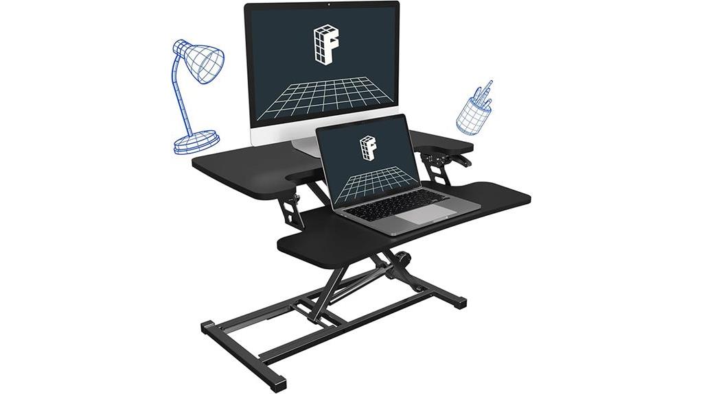 black adjustable desk converter