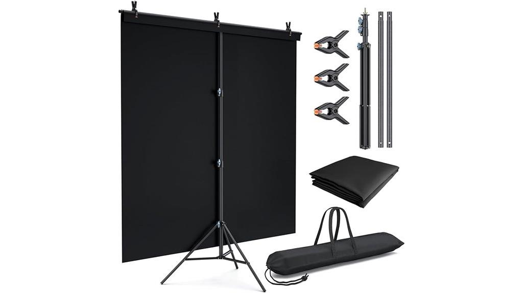 black backdrop with stand