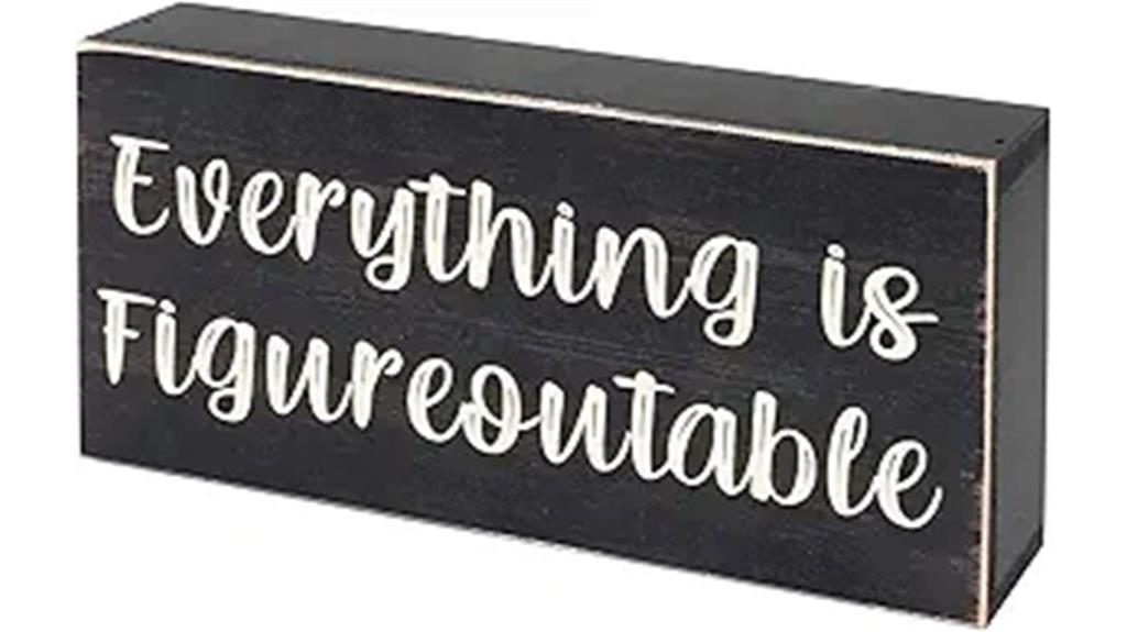 black home office sign