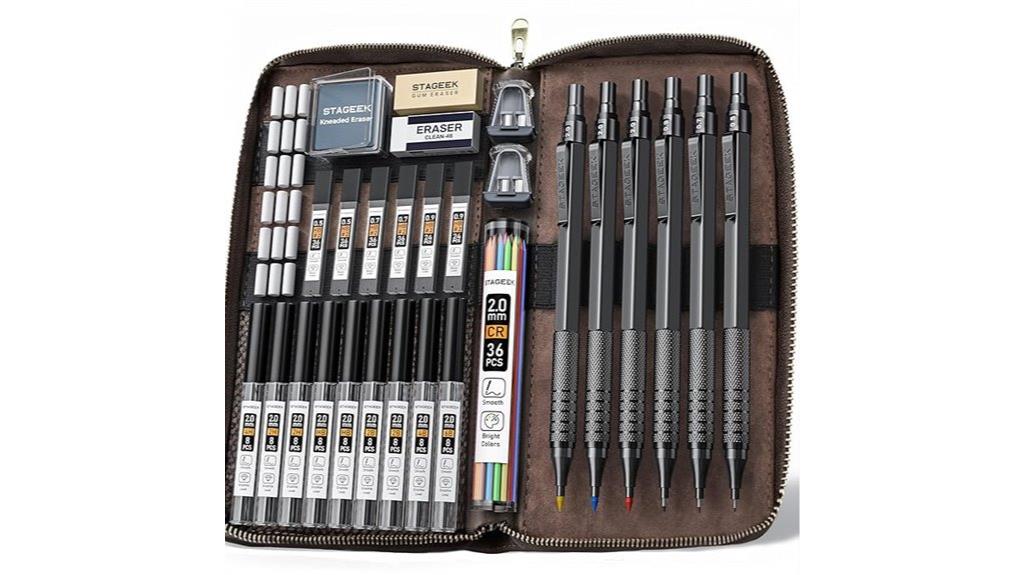 black metal pencil set