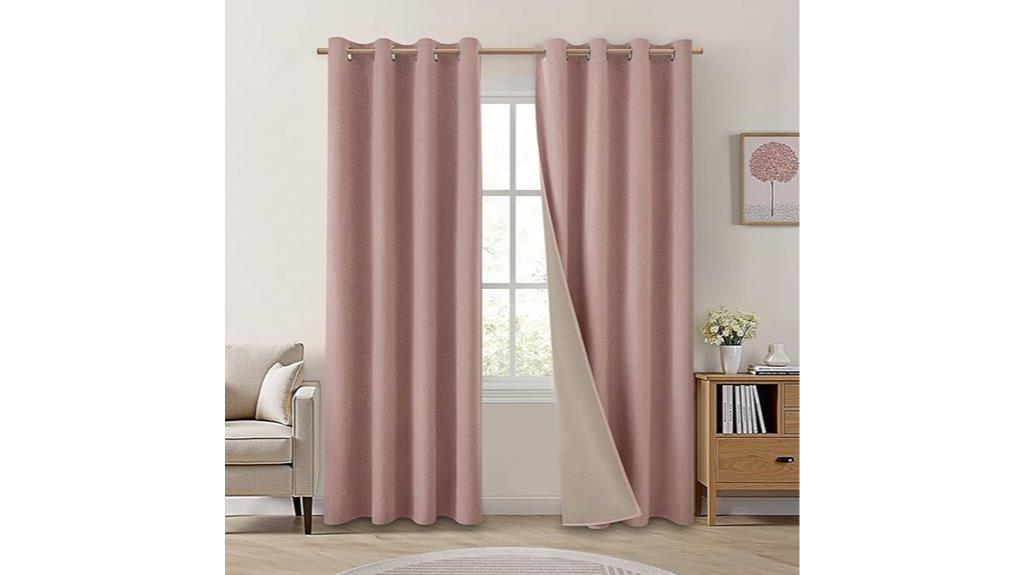 blush pink linen curtains