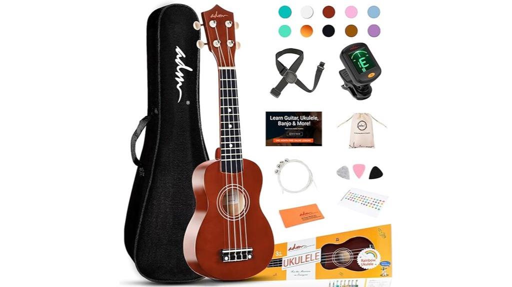 brown 21 inch beginner ukulele