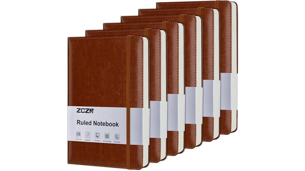 brown lined notebook pack