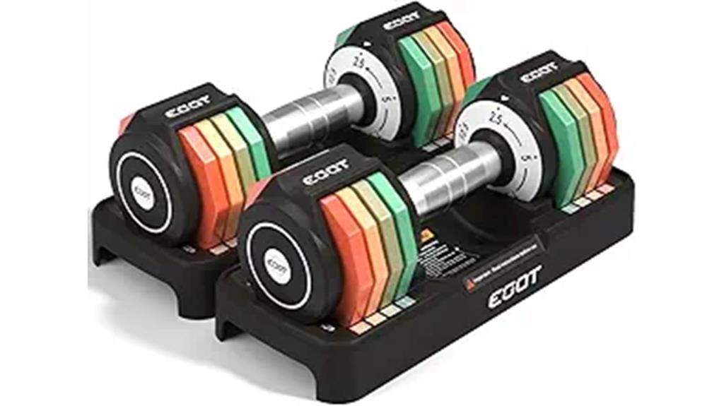 colorful adjustable dumbbells
