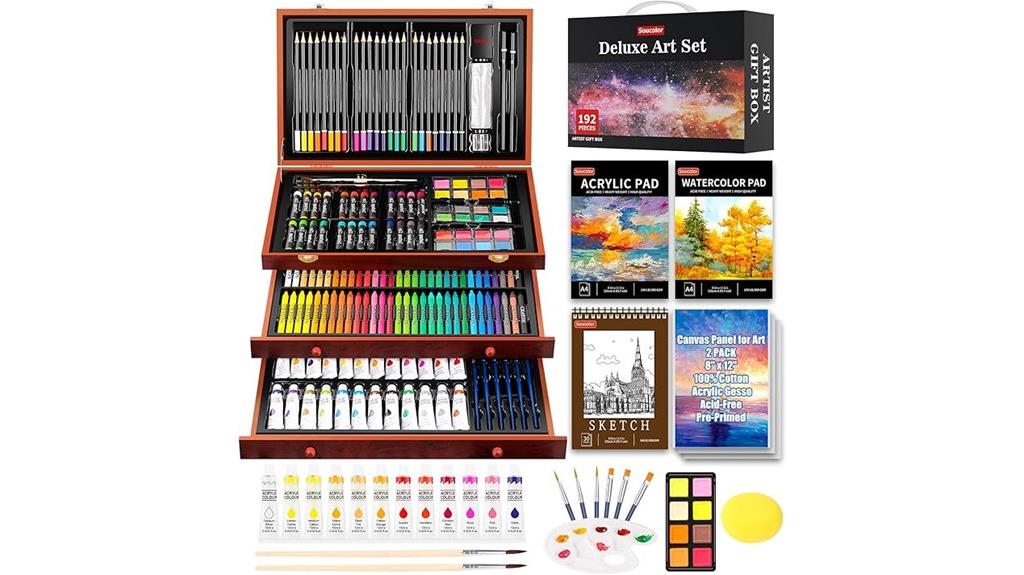 comprehensive 192 piece art set