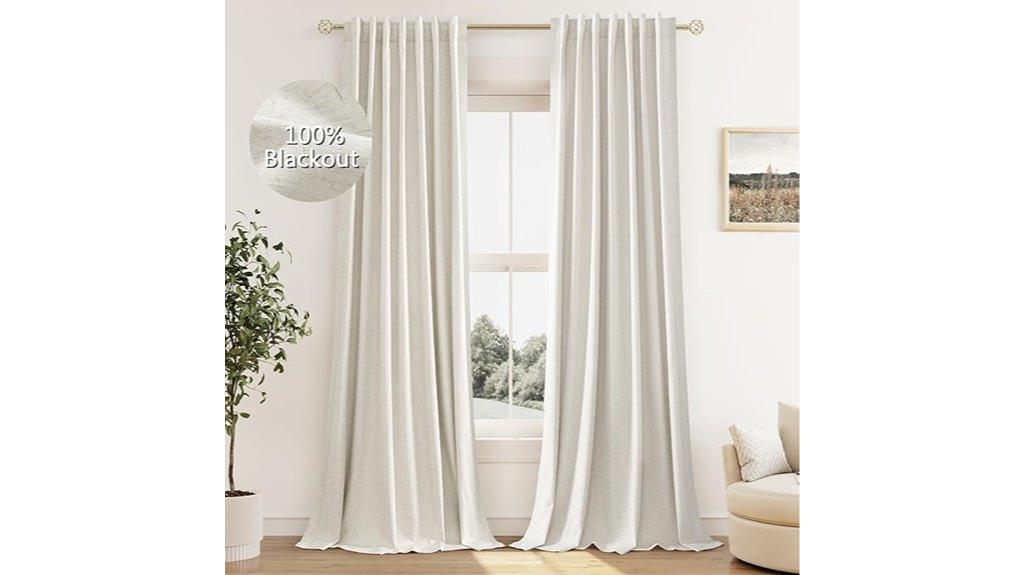 cream linen blackout curtains