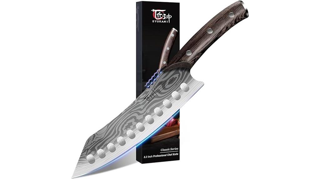 damascus pattern chef knife