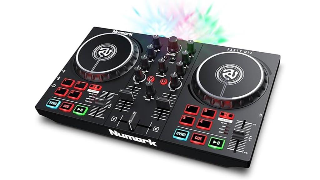 dj controller with lighting
