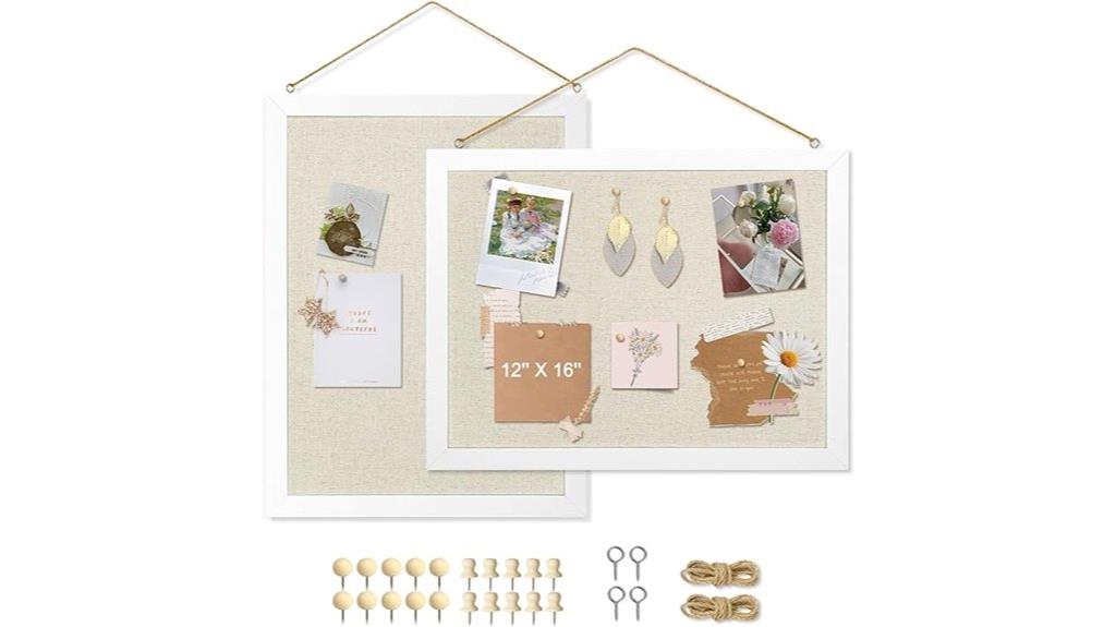 double sided linen cork board