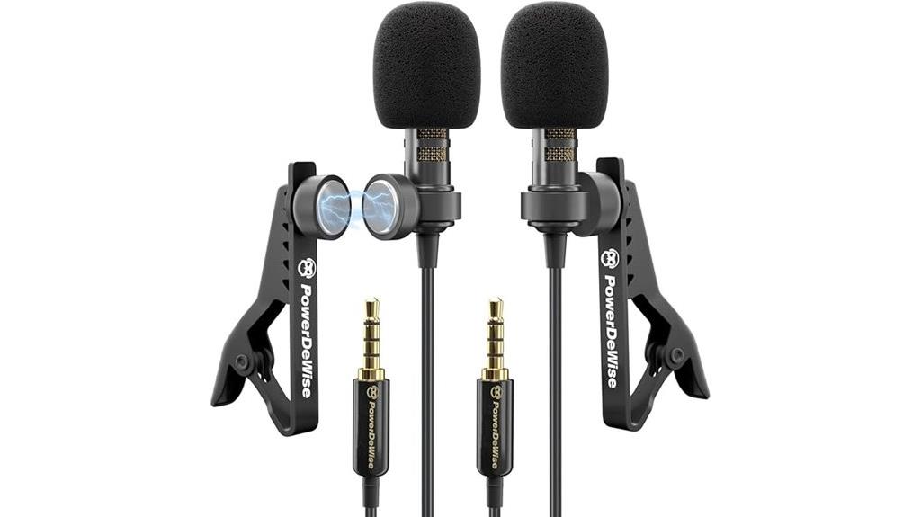dual lavalier microphones set