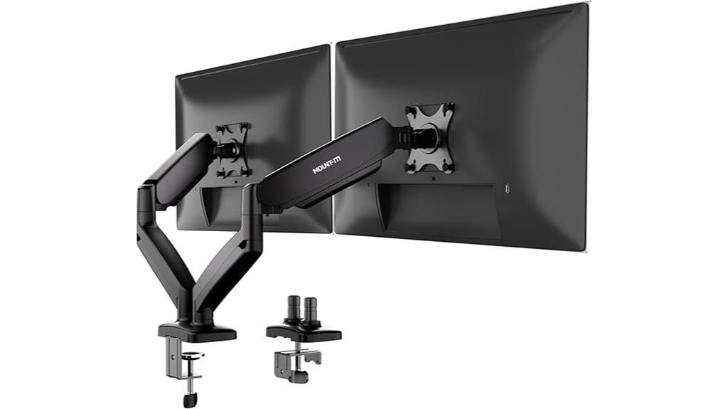 dual monitor gas spring mount