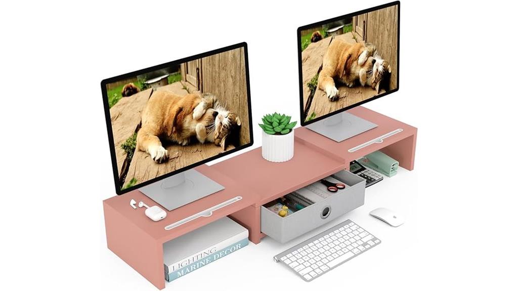 dual shelf computer riser