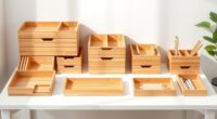 elegant bamboo desk storage