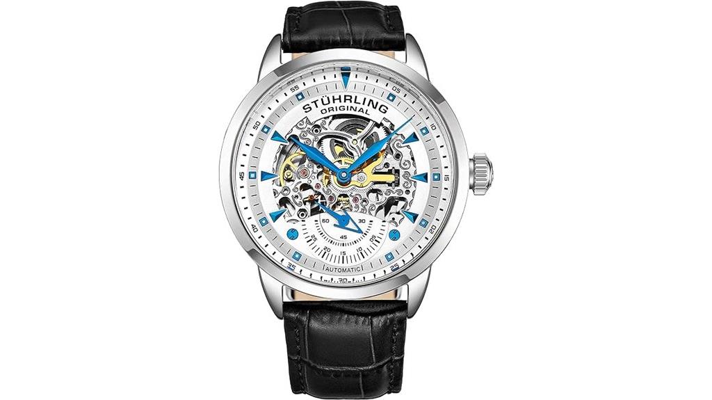 elegant men s skeleton watch