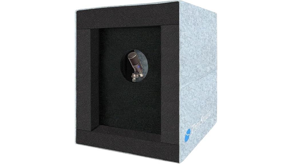 enclosed vocal booth with acoustic foam