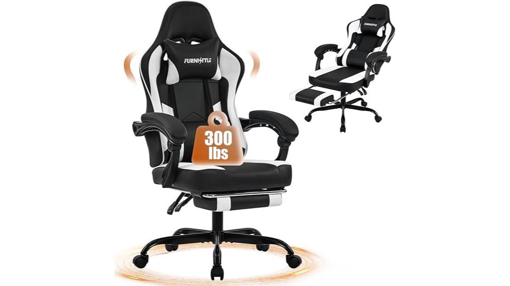 ergonomic gaming chair with footrest