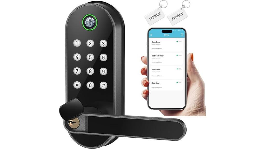 fingerprint keypad handle lock