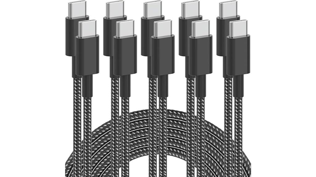 five 6ft charging cables