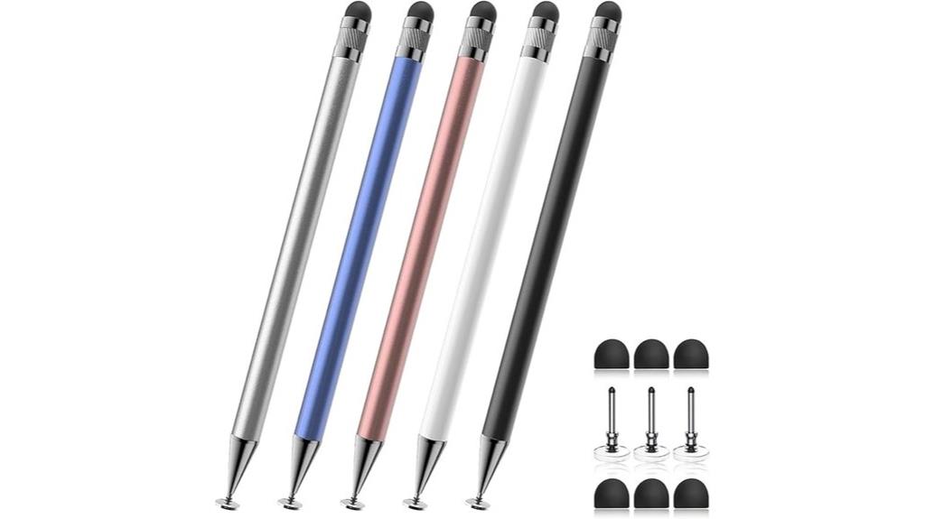 five pack touchscreen styluses