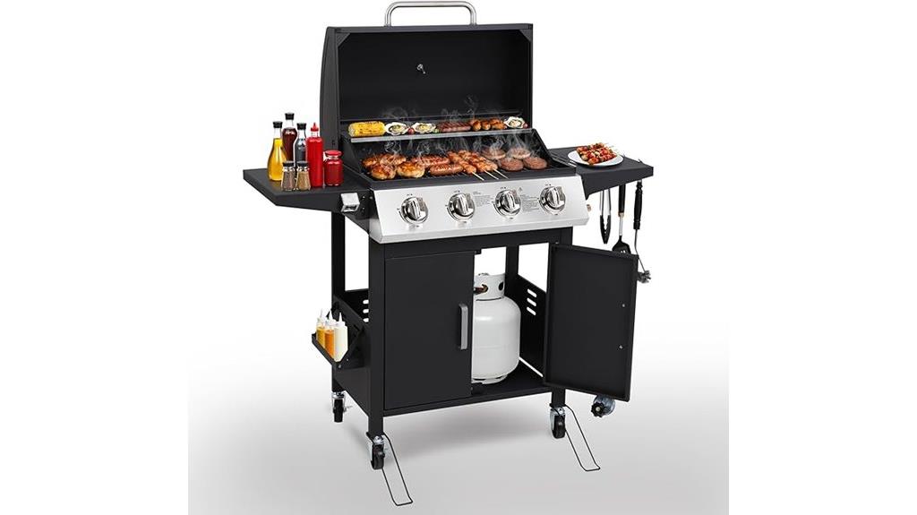 four burner propane grill