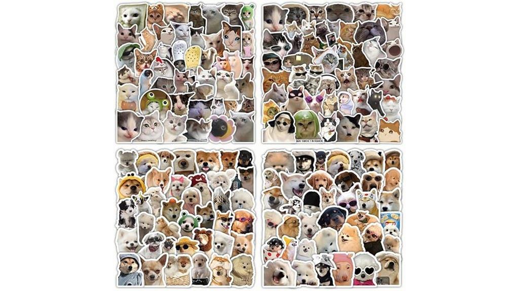 funny pet sticker set