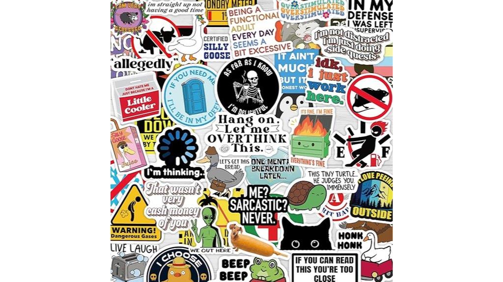 funny waterproof sticker pack
