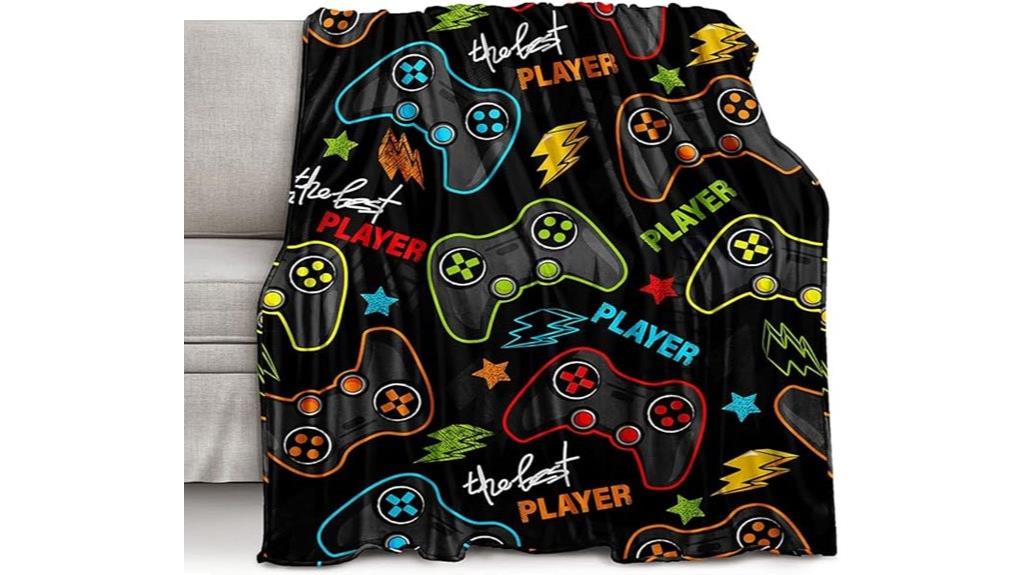 gaming throw blanket size