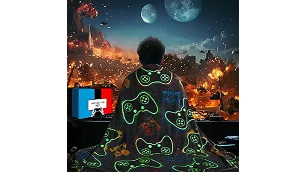 glow in the dark gamer blanket