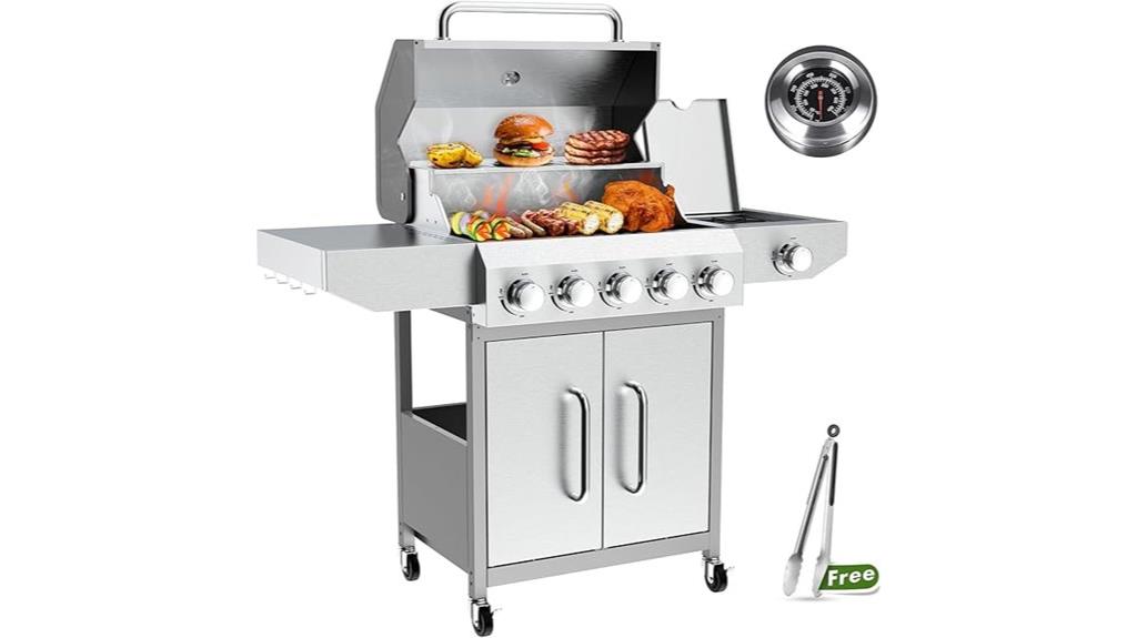 high output 5 burner grill
