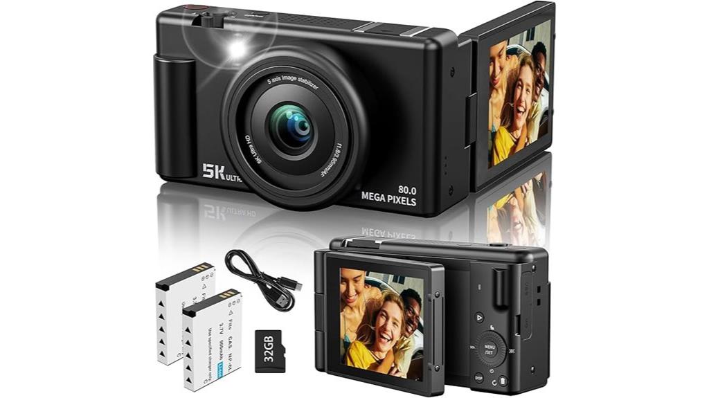 high resolution flip screen camera