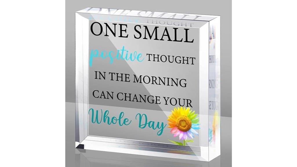 inspirational acrylic desk decor