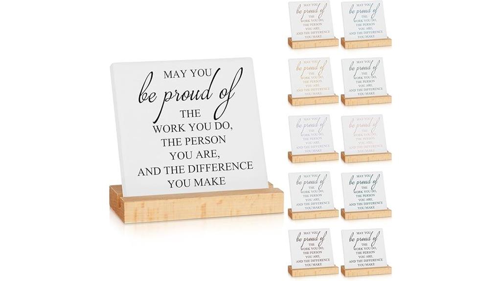 inspirational desk plaque set