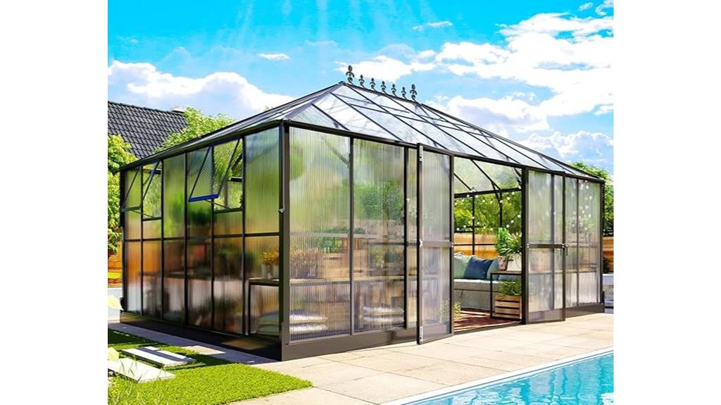 jocisland 16x12x9 5 ft polycarbonate greenhouse