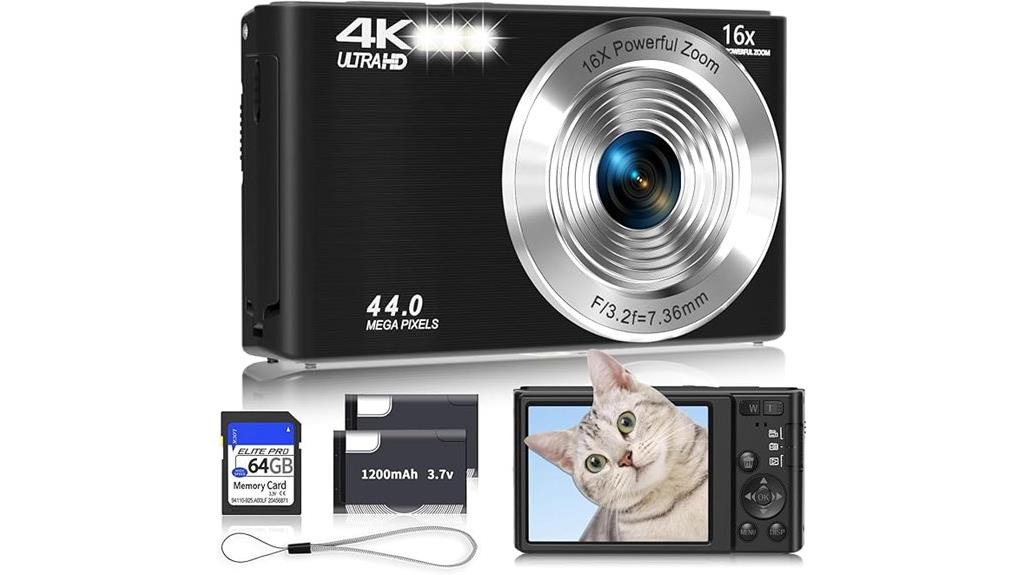kids 4k camera with zoom