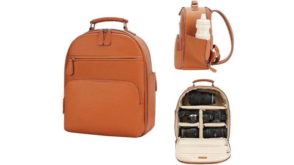 leather dslr tablet backpack