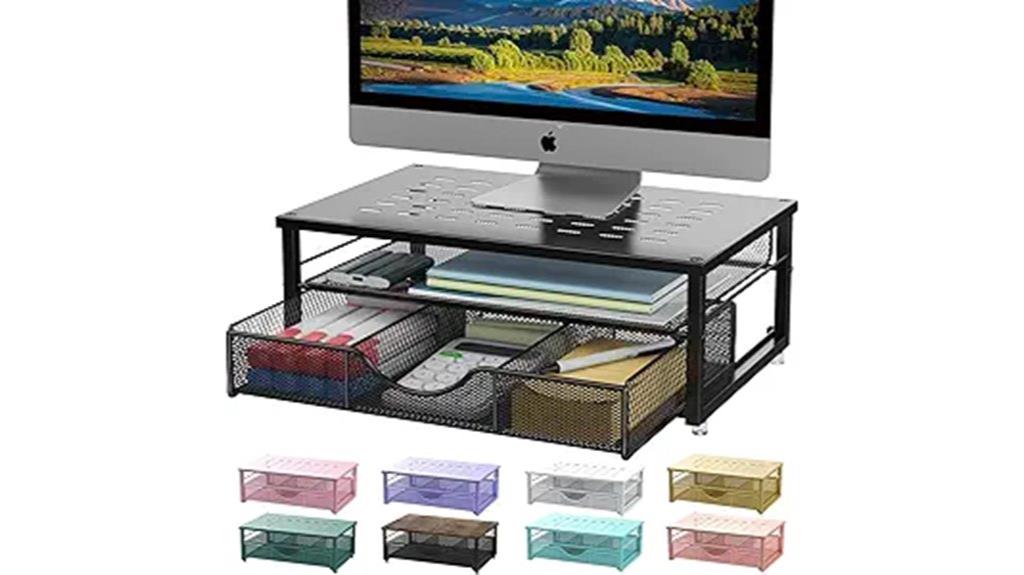 monitor stand with drawer