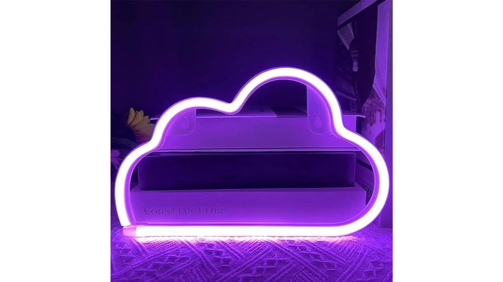 neon cloud wall light