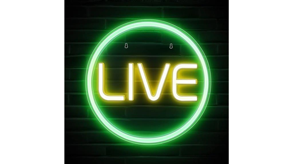 neon gaming streaming sign