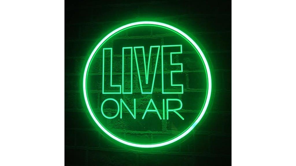 neon live streaming sign