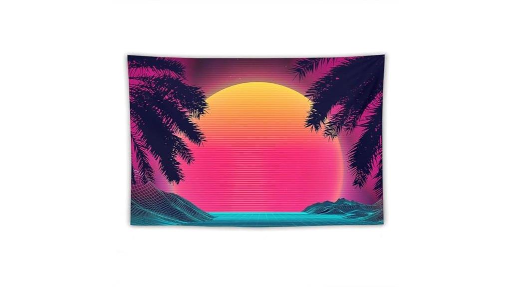 neon vaporwave wall tapestry