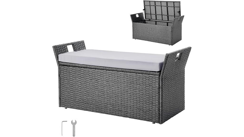 outdoor bench with cushion