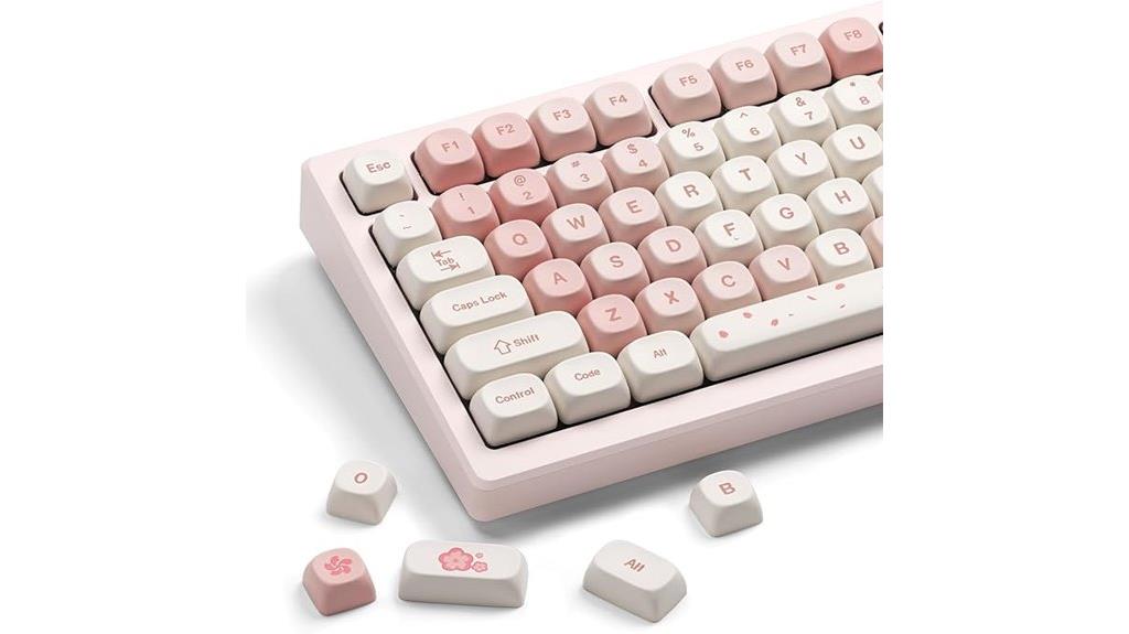 pink cute pbt keycaps