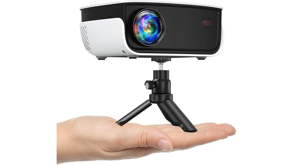 portable 1080p projector with tripod