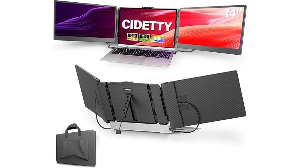 portable 14 inch triple screen