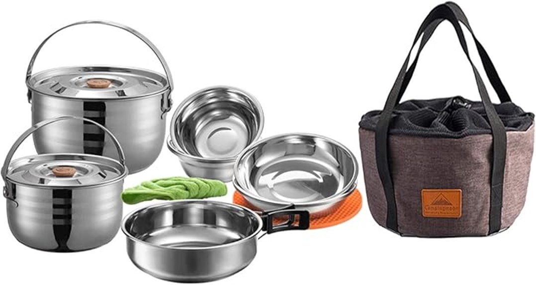 portable camping cookware set